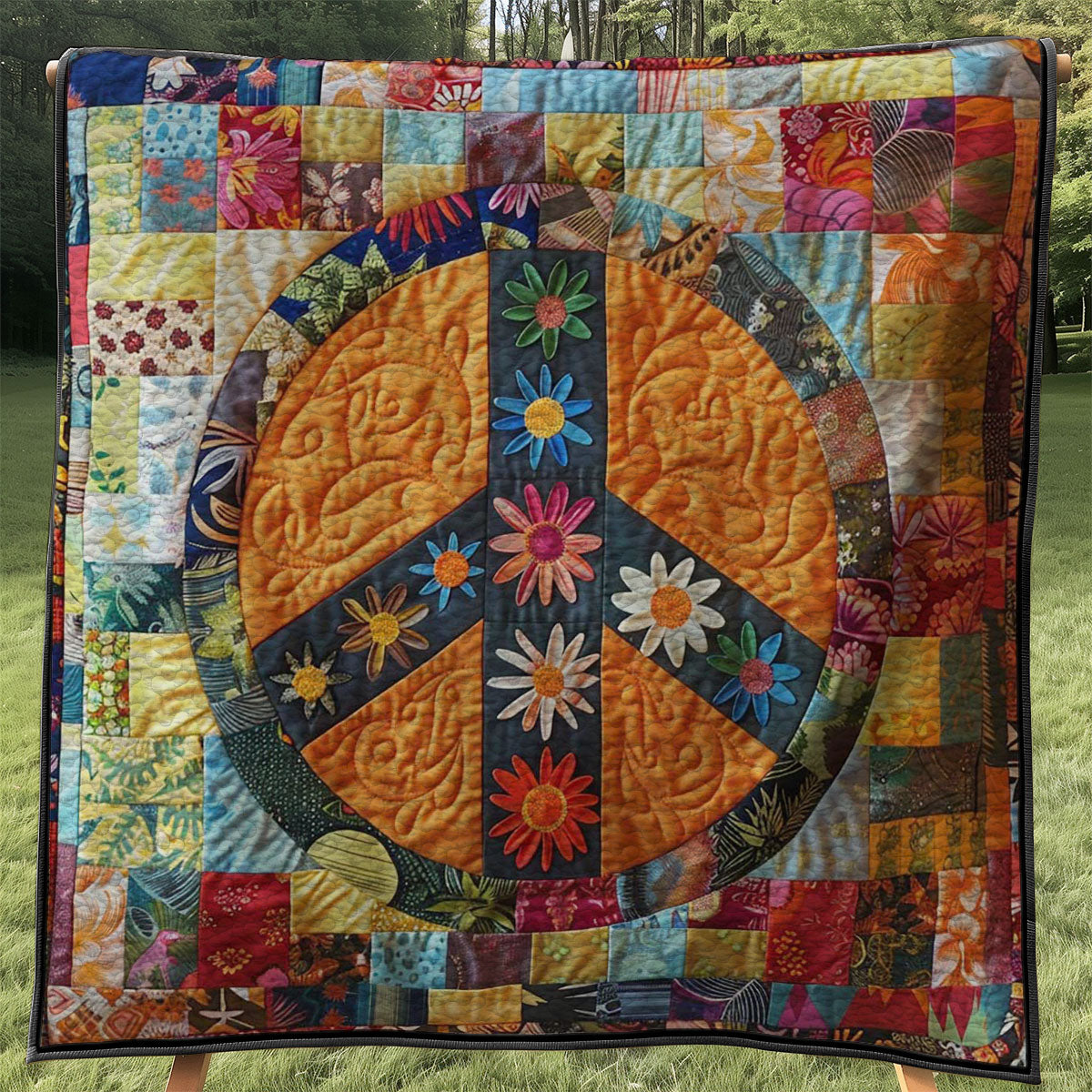 Trippy Hippie Sign WJ0208034CL Quilt