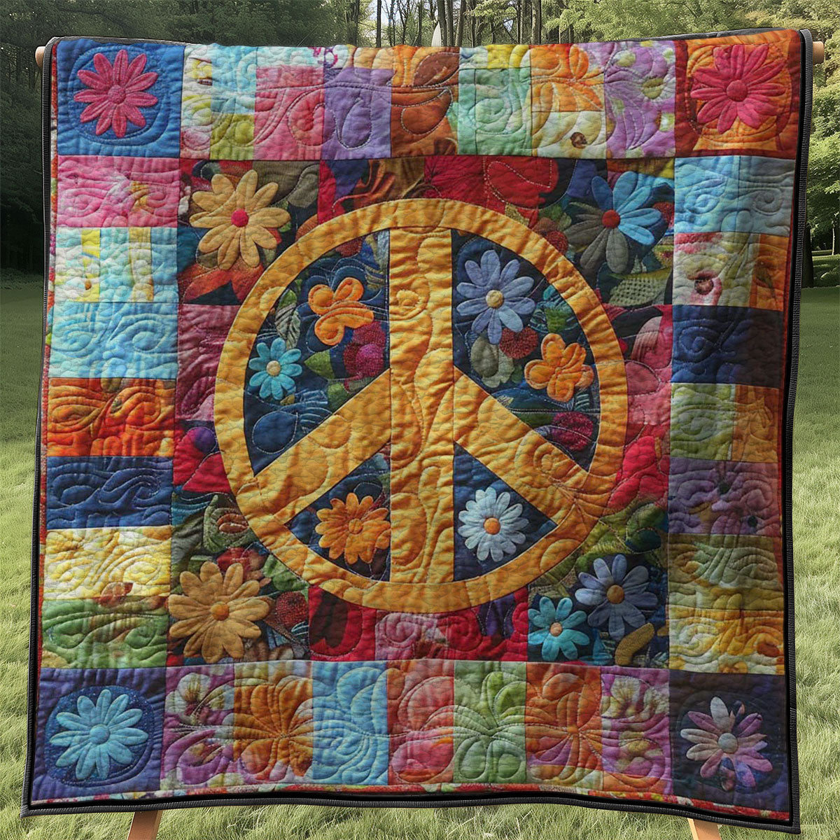 Trippy Hippie Sign WJ0208036CL Quilt