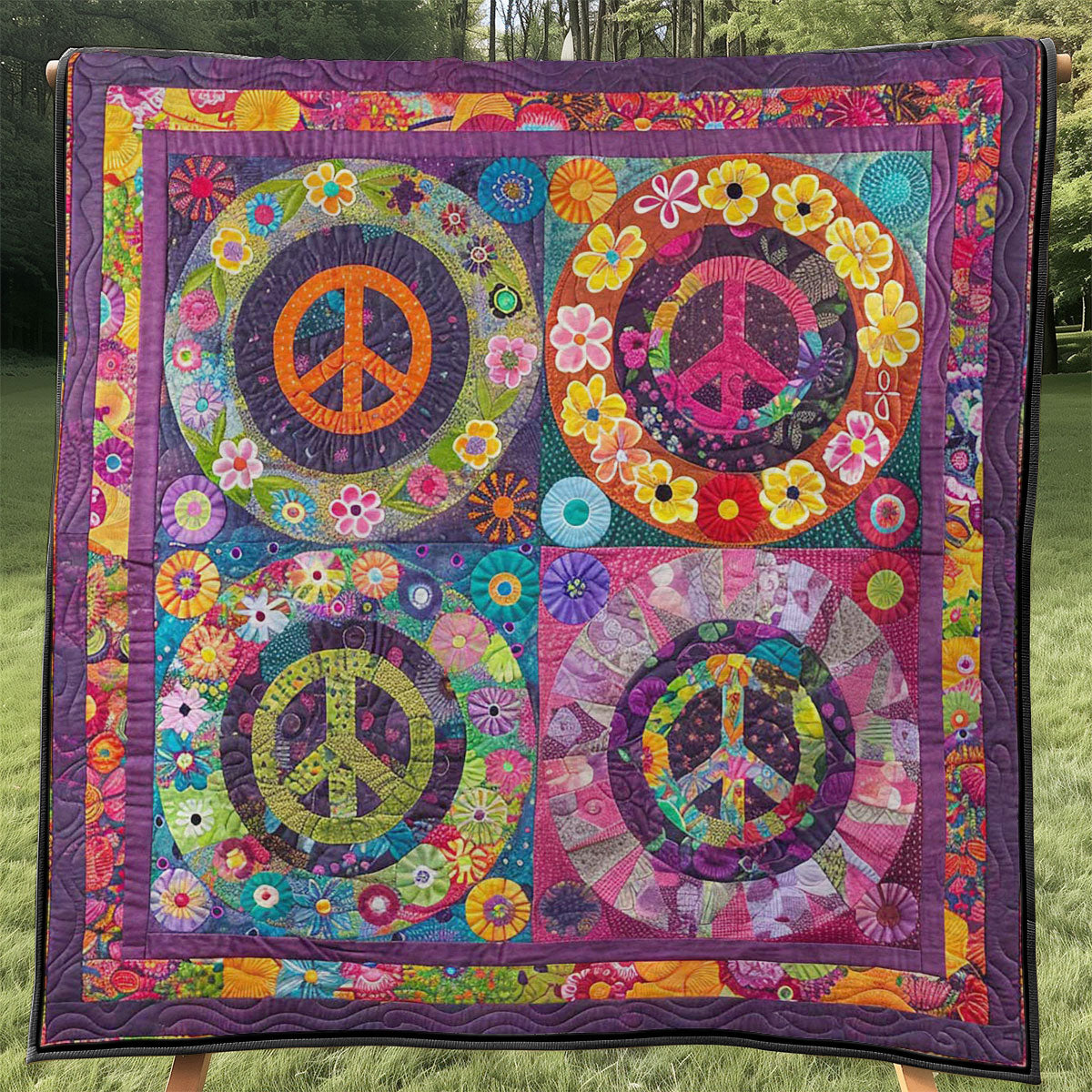 Trippy Hippie Sign WJ1308020CL Quilt