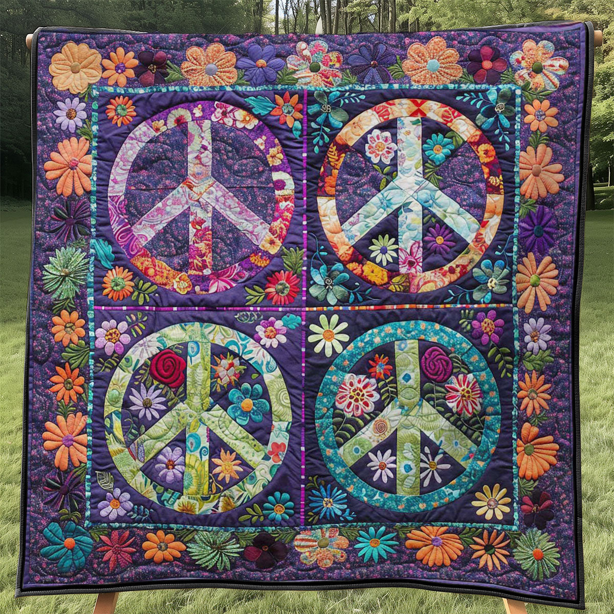 Trippy Hippie Sign WJ1308044CL Quilt