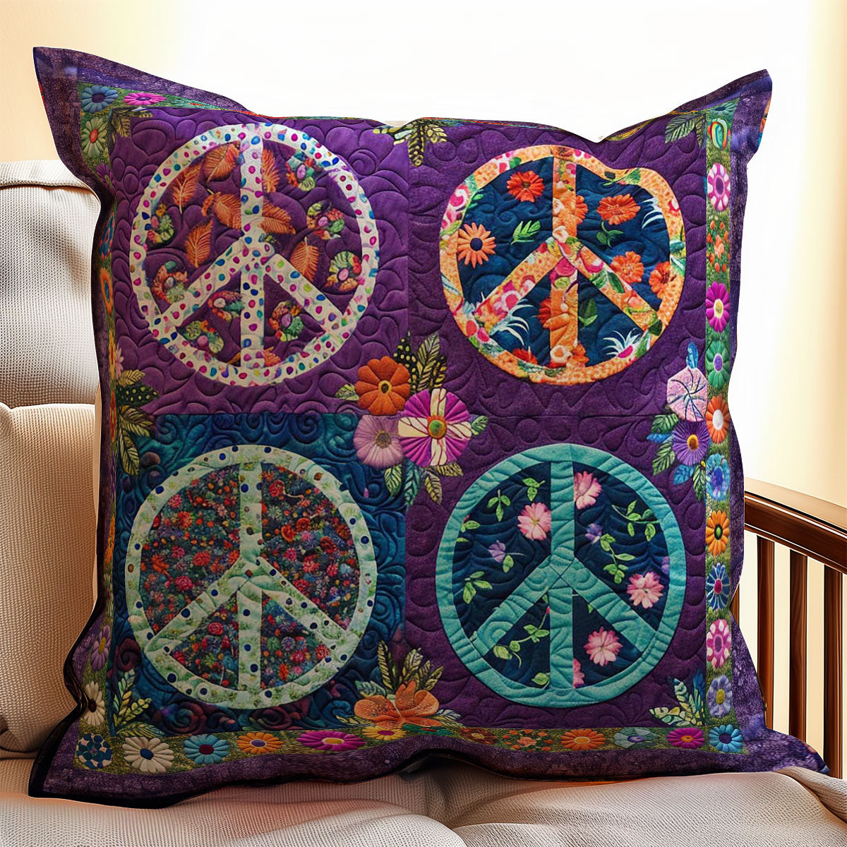 Trippy Hippie Sign WJ1908036CL Quilt Pillow Case