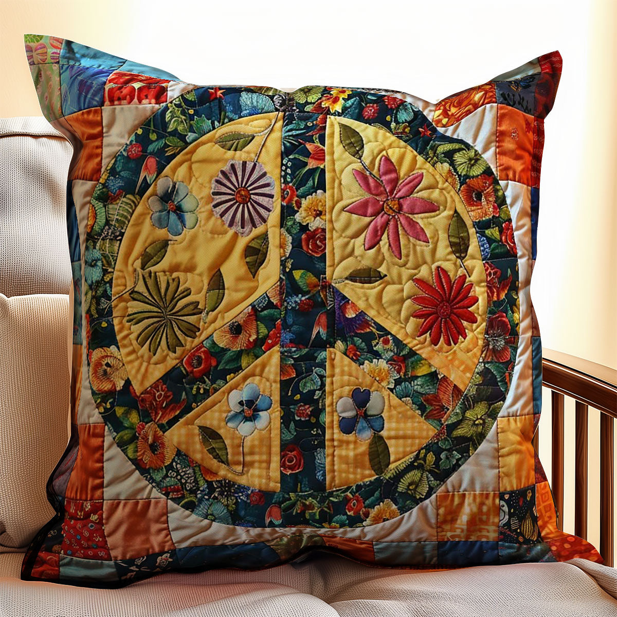 Trippy Hippie Sign WJ3007048CL Quilt Pillow Case