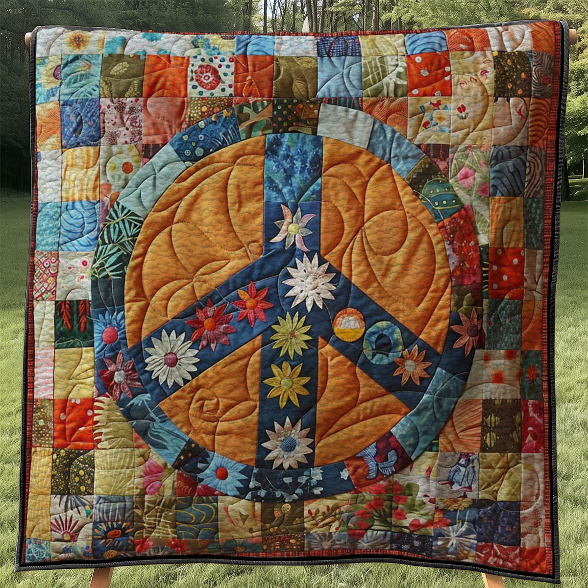 Trippy Hippie Sign WJ3107037CL Quilt
