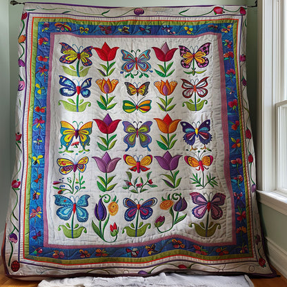 Tulip Butterflies WJ2907041CL Quilt