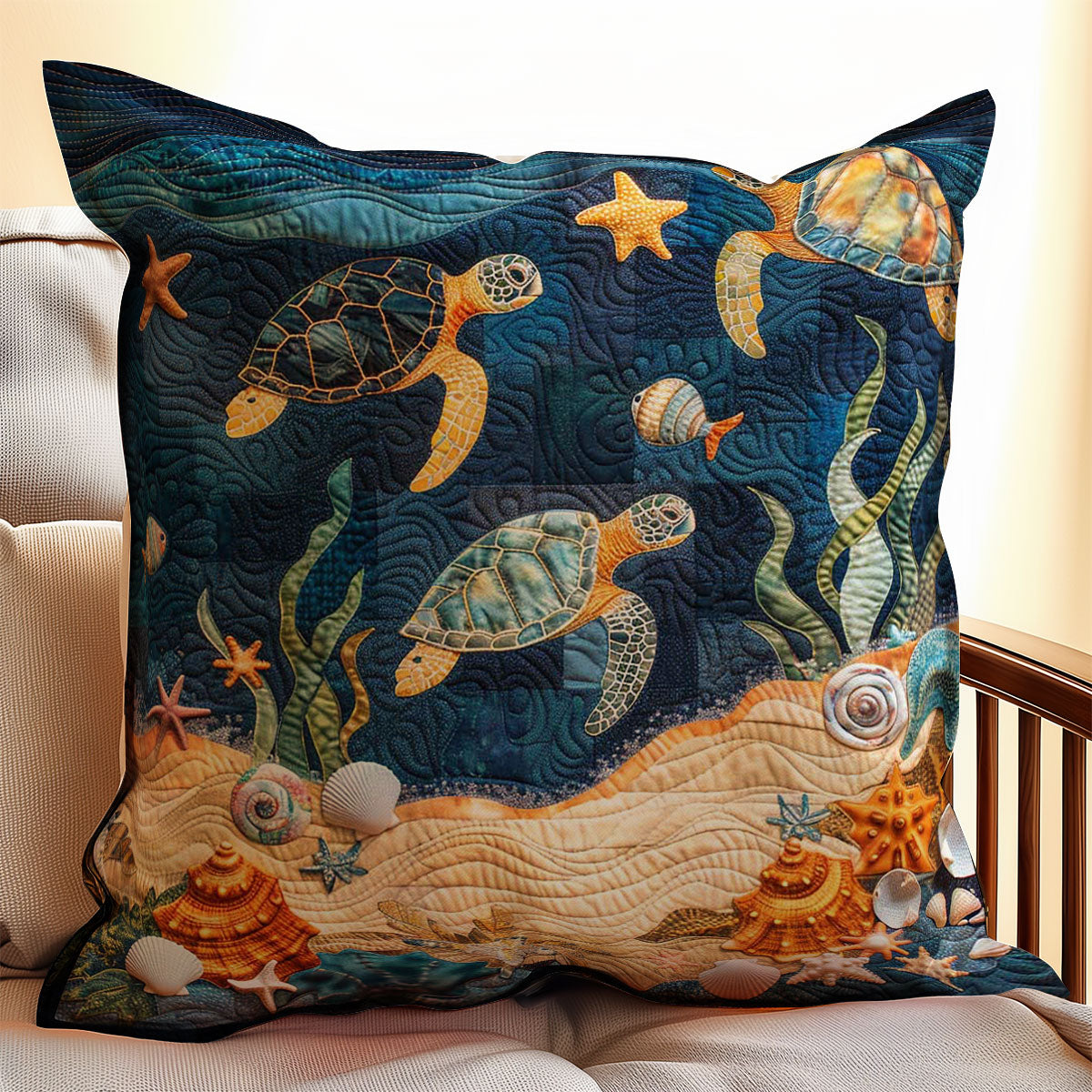 Turtle Under The Sea WJ0908046CL Quilt Pillow Case