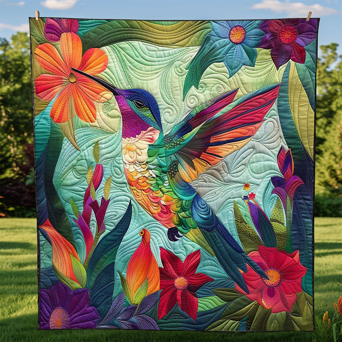 Vibrant Hummingbird WJ2208028CL Quilt