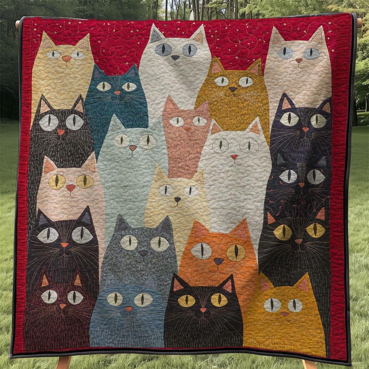 Whimsical Cat WJ0708034CL Quilt