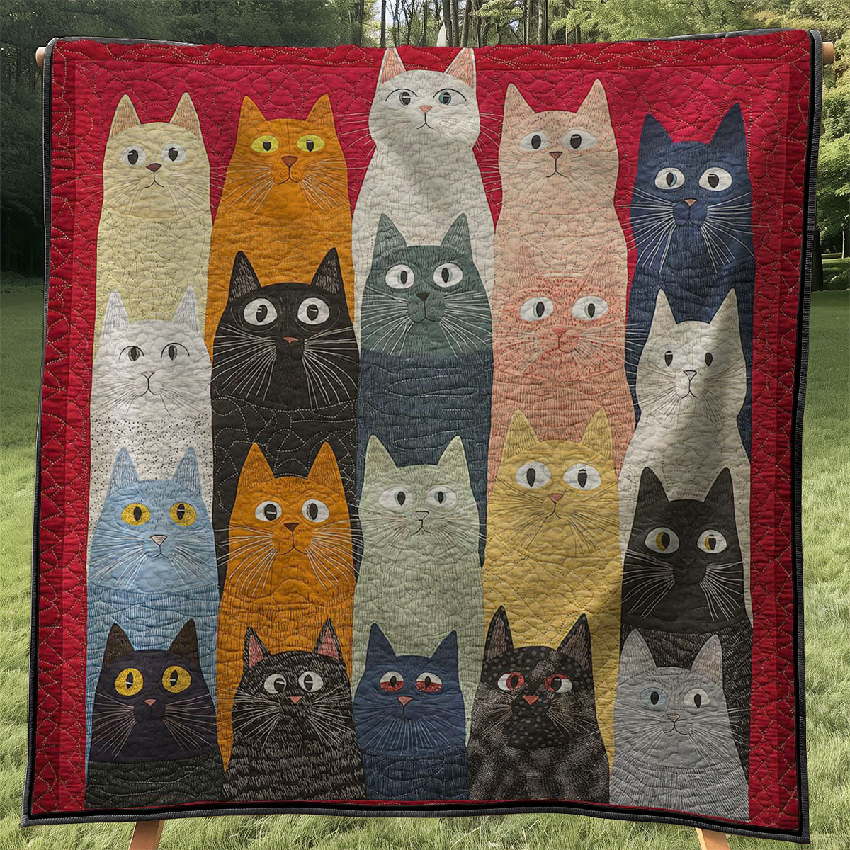 Whimsical Cat WJ0708036CL Quilt