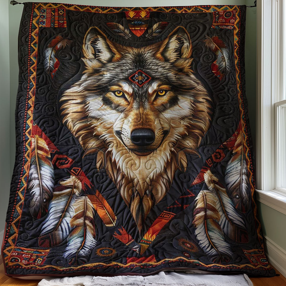 Wolf Native American WJ0207020CL Quilt