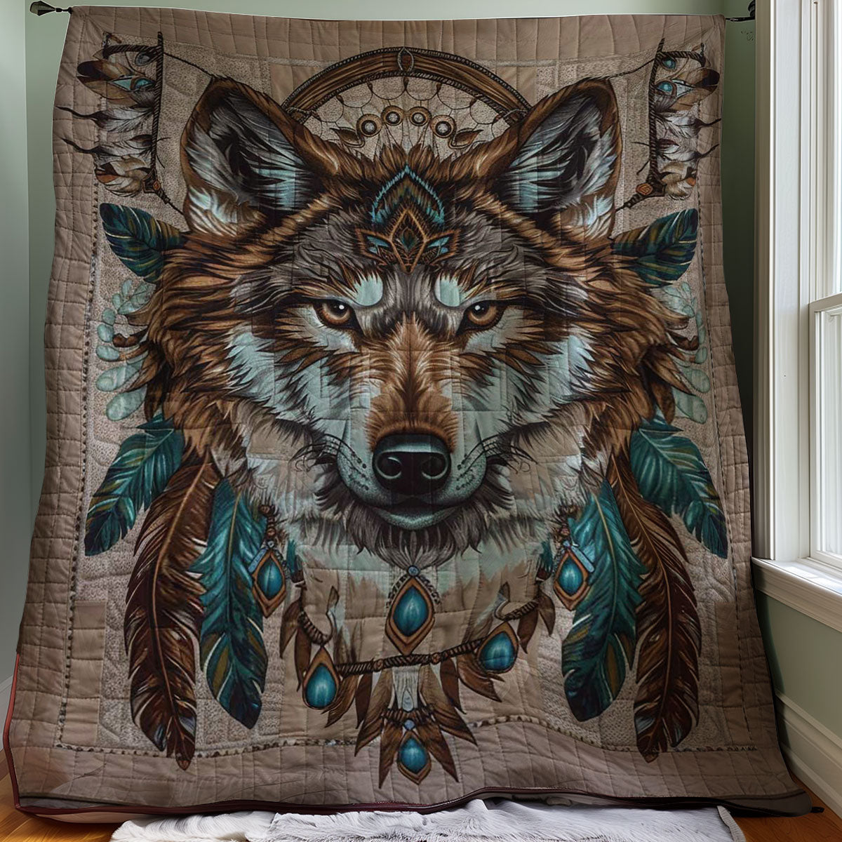 Wolf Native American WJ0307020CL Quilt