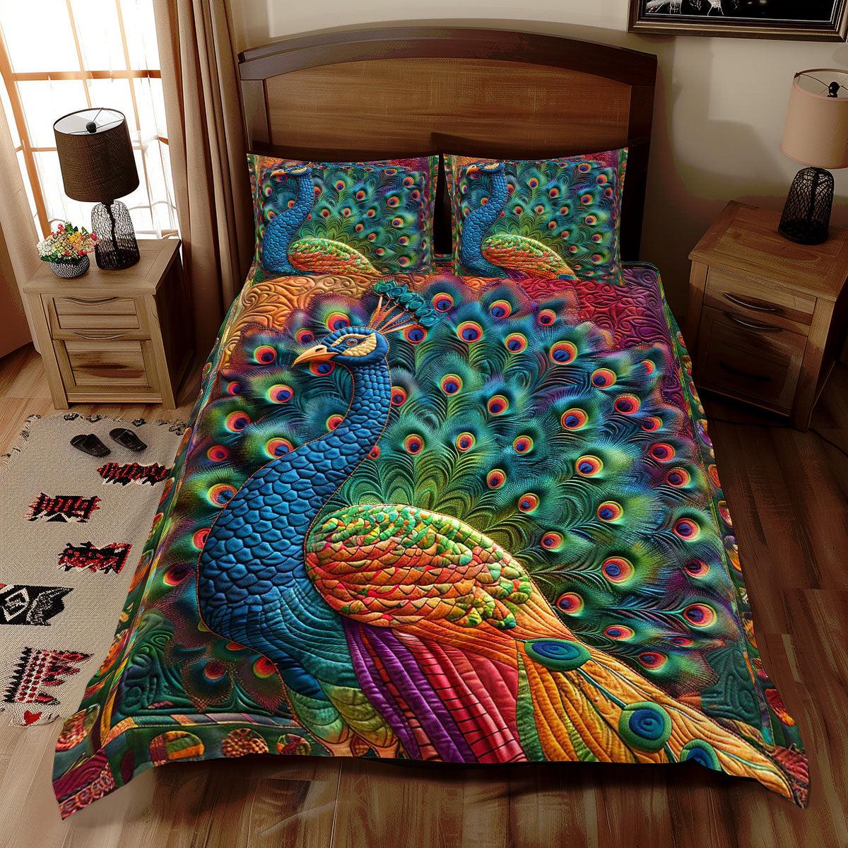 Colorful Peacock WJ1609031CL Duvet Cover Set