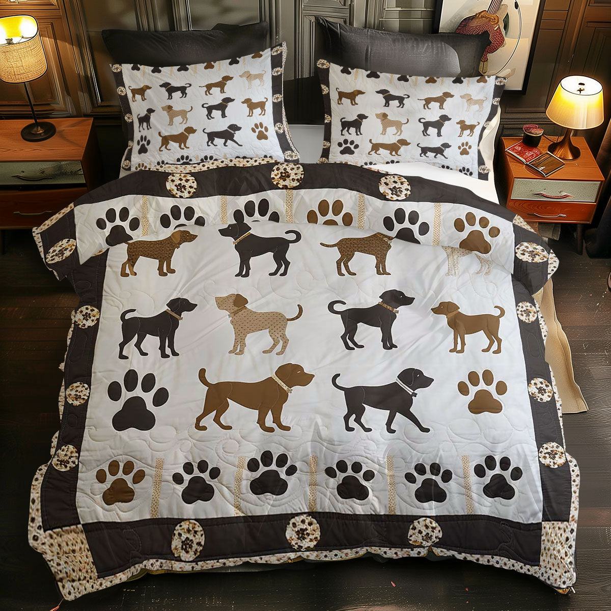 Dog Silhouettes WJ1007027CL Duvet Cover Set