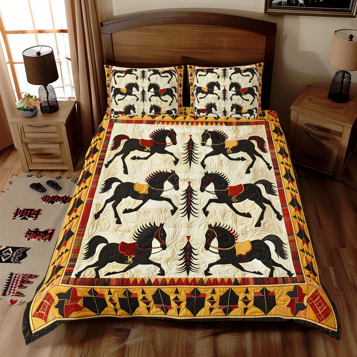 Horse Native American WJ1709031CL Duvet Cover Set