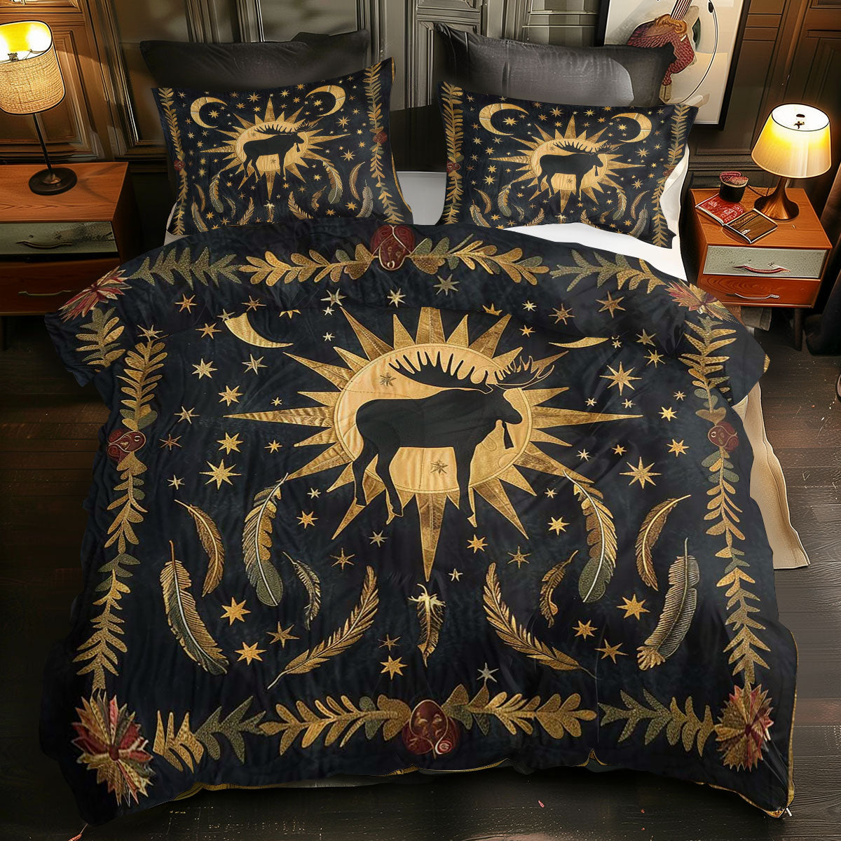 Moose Native American WJ1007026CL Duvet Cover Set