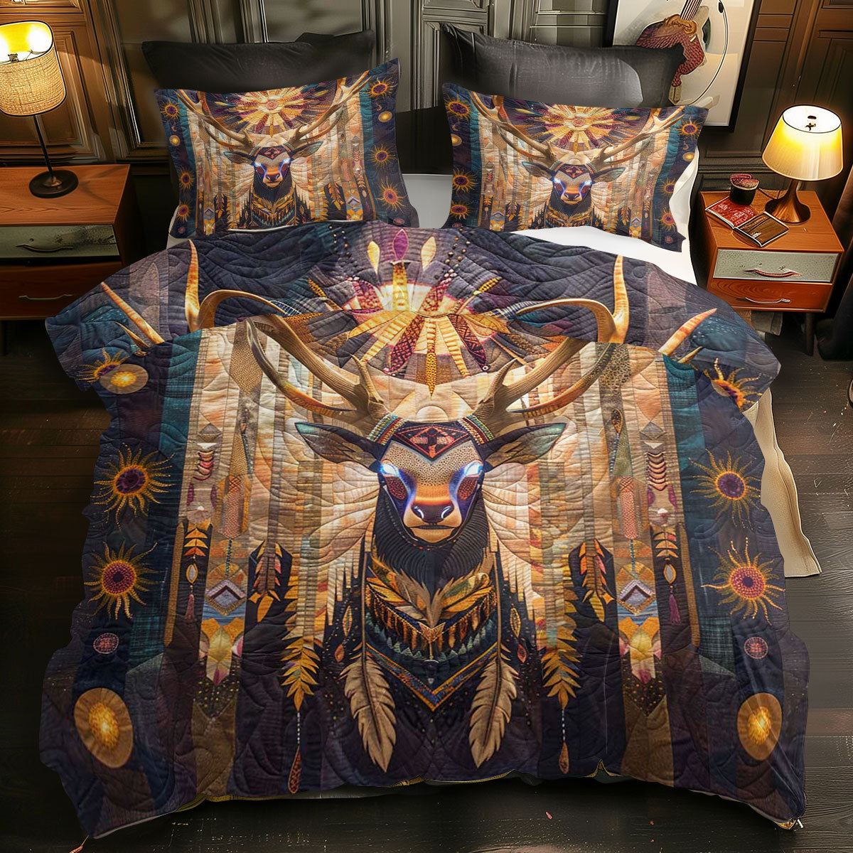 Moose Native American WJ1607021CL Duvet Cover Set