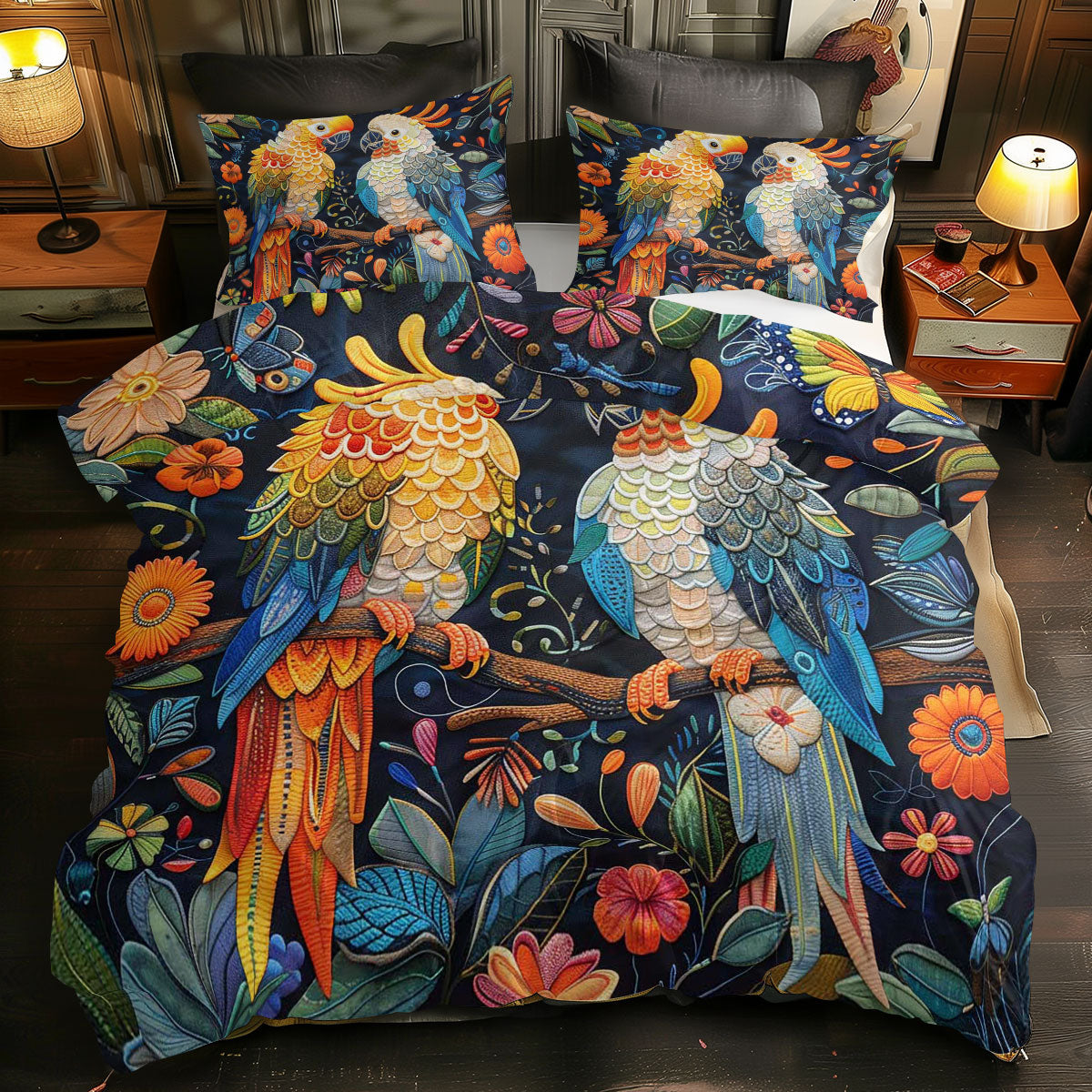 Parrot Couple WJ2708032CL Duvet Cover Set