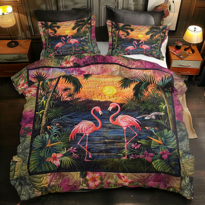 Romantic Flamingo Sunset WJ1008039CL Duvet Cover Set