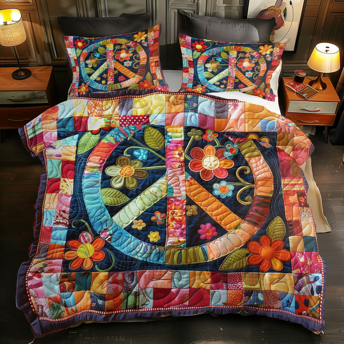 Trippy Hippie Sign WJ2707032CL Duvet Cover Set