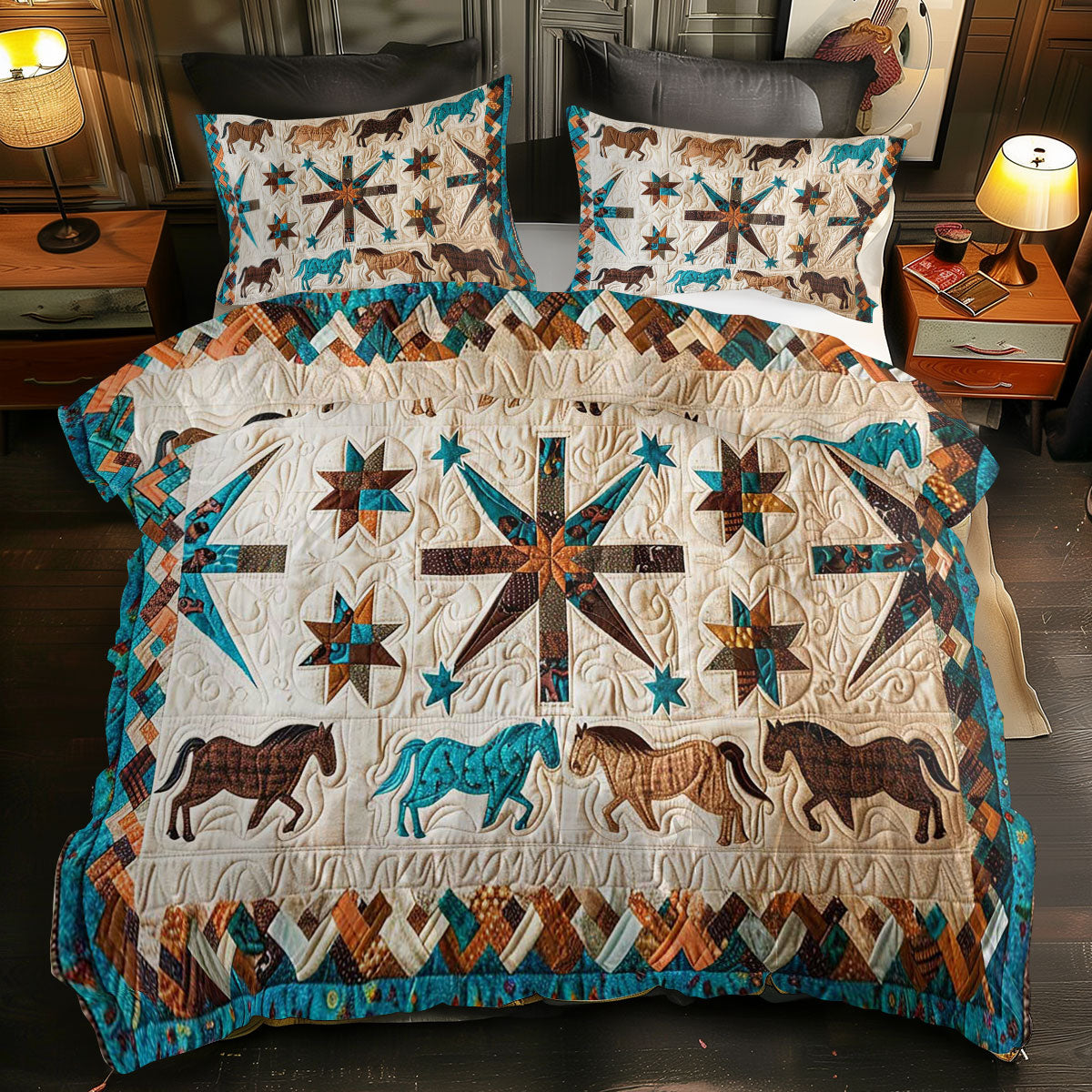 Western Inspired Horses WJ2406028CL Duvet Cover Set