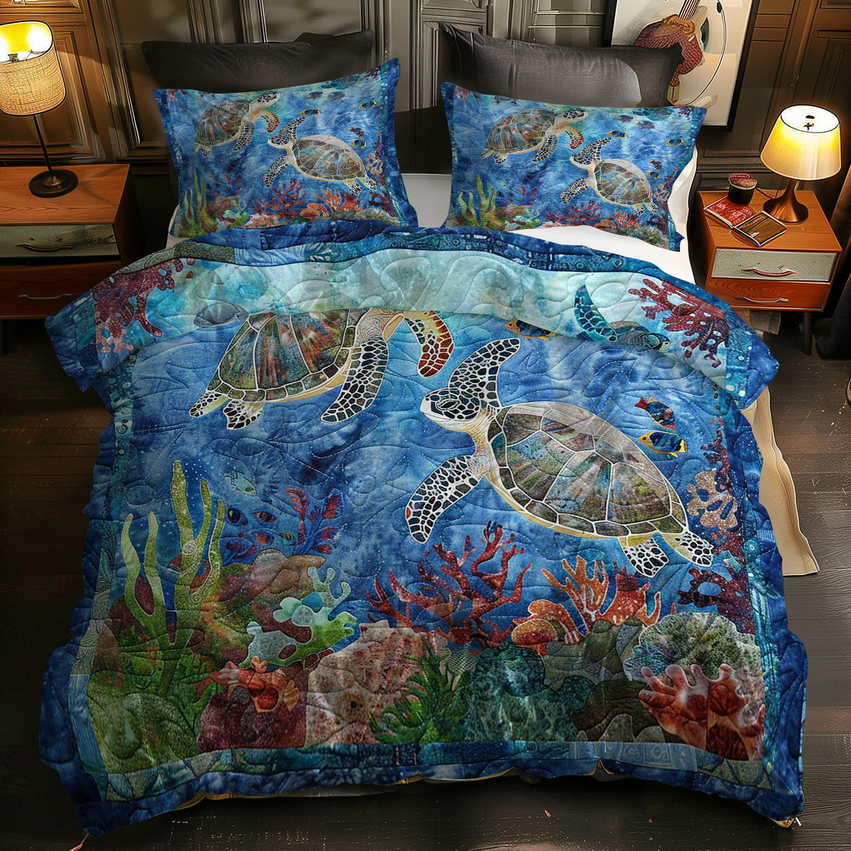 Coral Turtle Glide WN0609001CL Duvet Cover Set