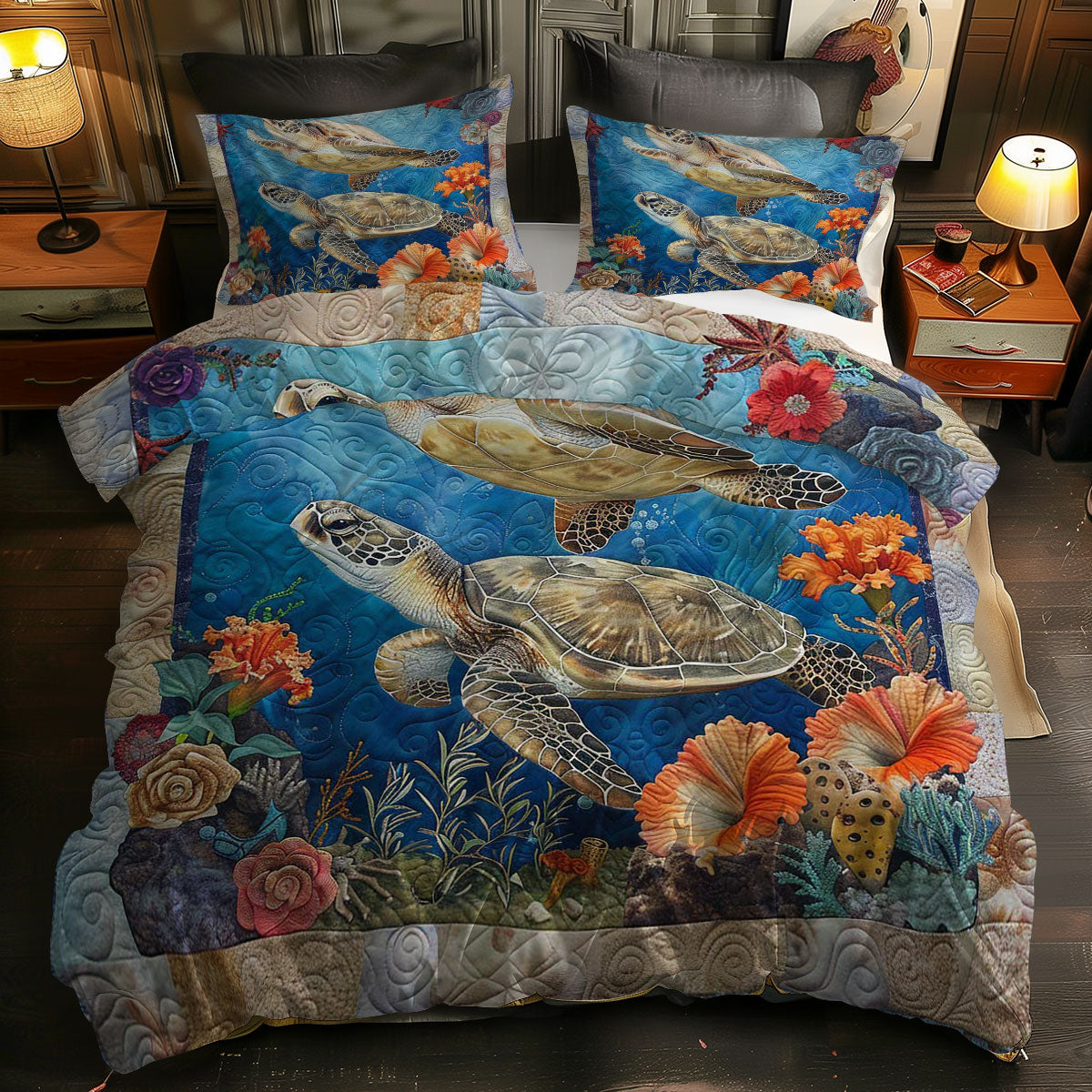 Tropical Turtle Waves WN0609005CL Duvet Cover Set