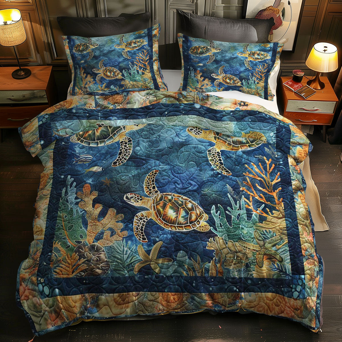 Turtle Deep Dive WN0609016CL Duvet Cover Set