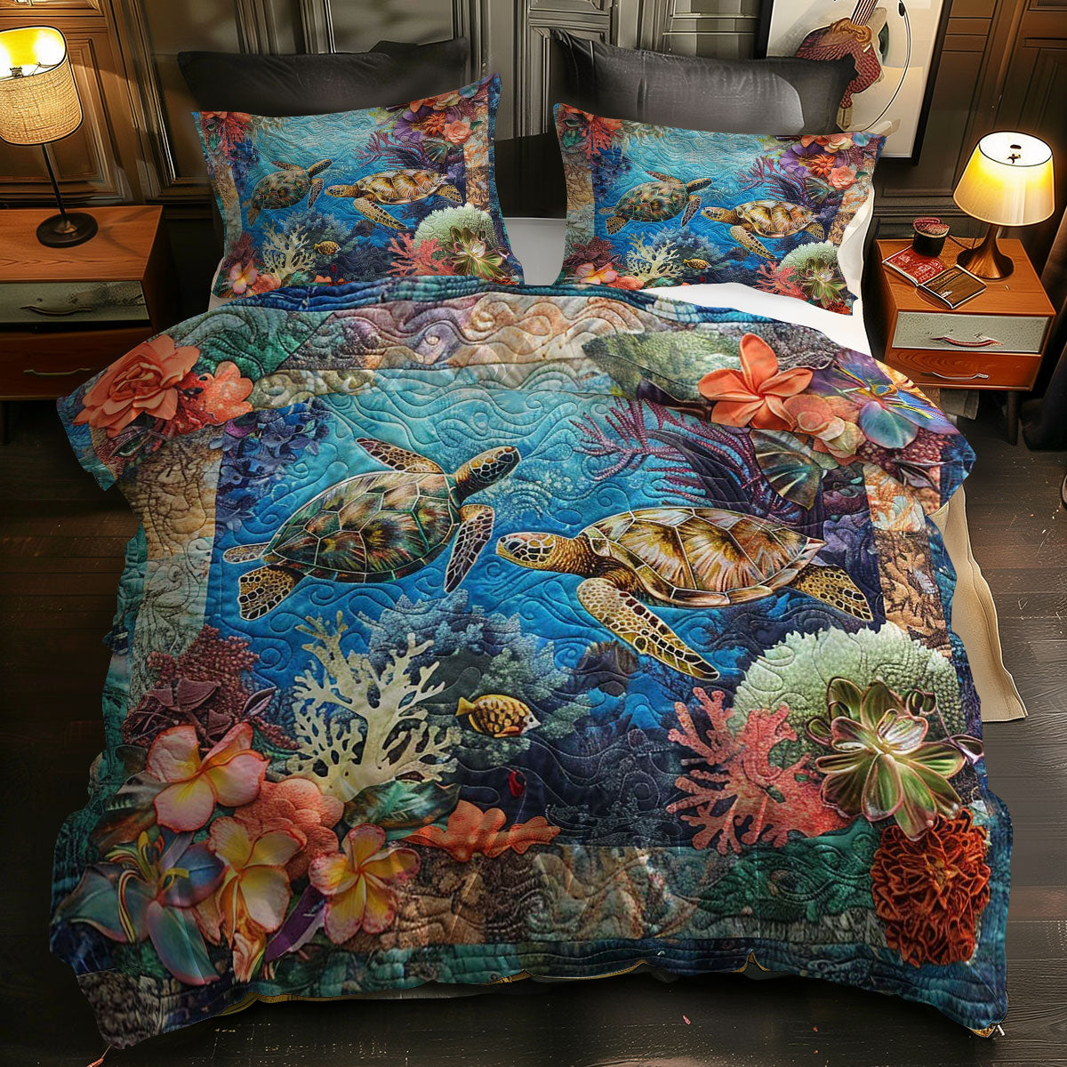 Turtle's Coral Haven WN0609054CL Duvet Cover Set