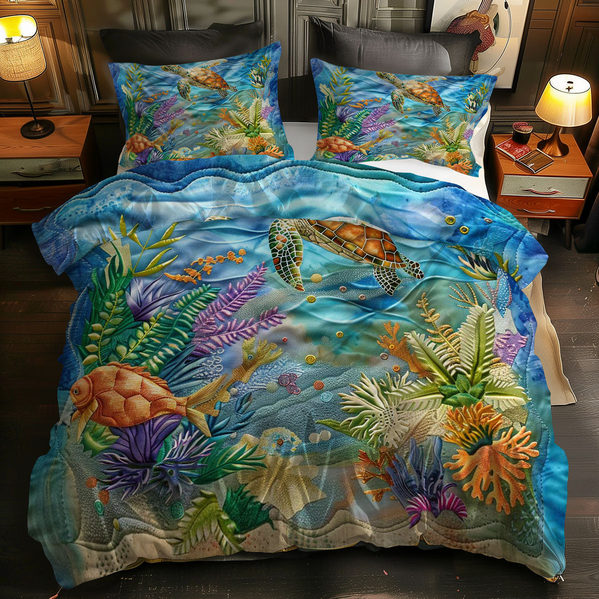 Turtle's Coral Haven WN0609055CL Duvet Cover Set