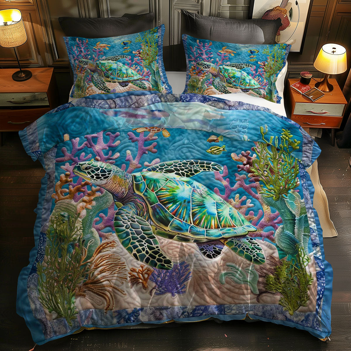 Turtle's Coral Kingdom WN0609056CL Duvet Cover Set