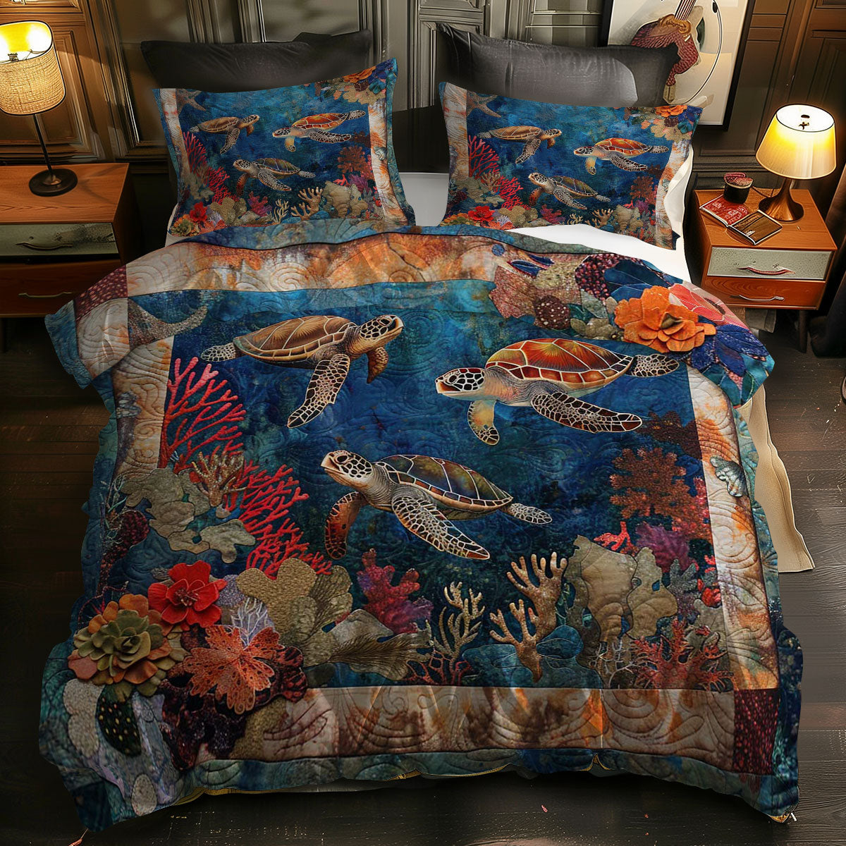 Turtle’s Coral Lagoon Throw WN0609049CL Duvet Cover Set