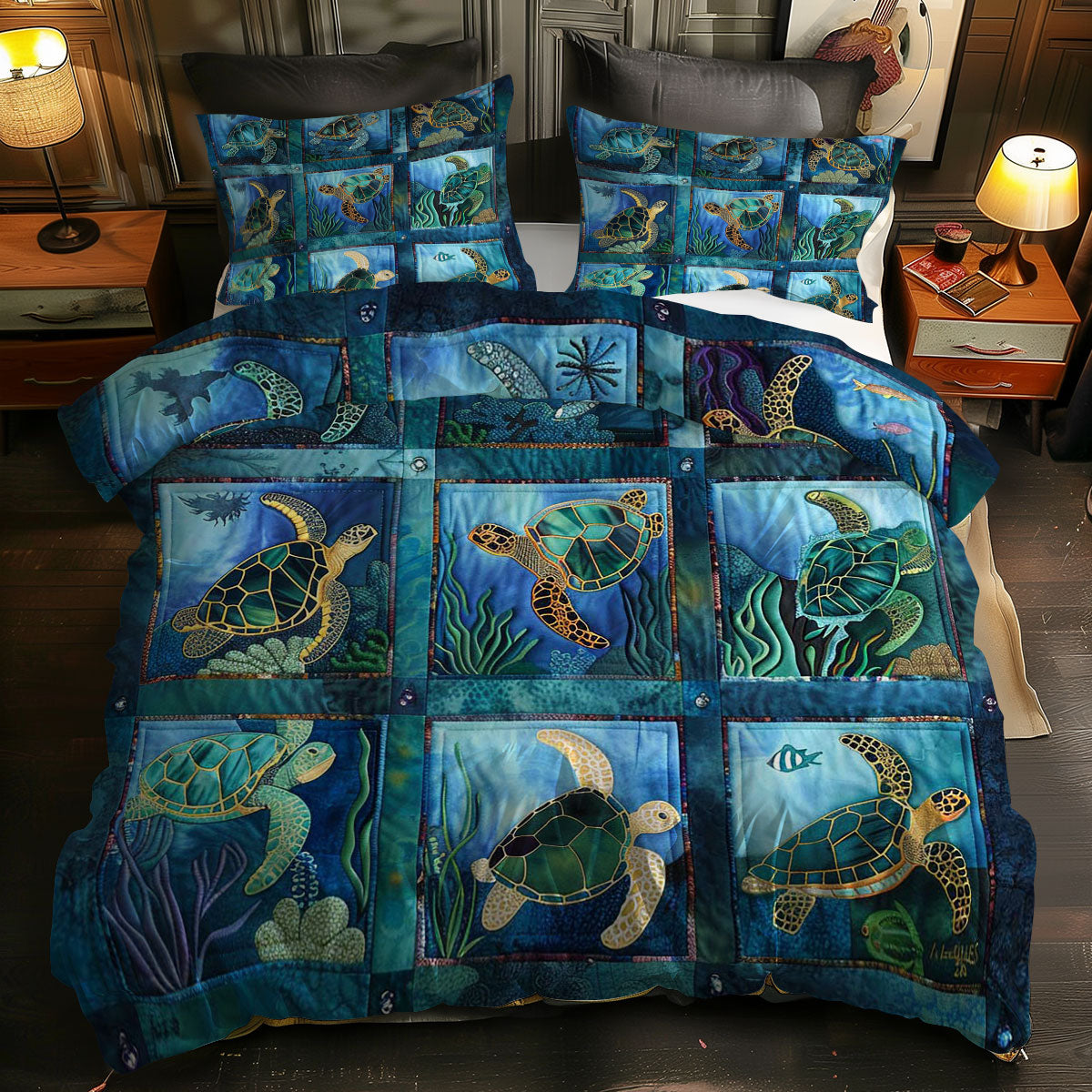 Turtle's Ocean Garden WN0609068CL Duvet Cover Set