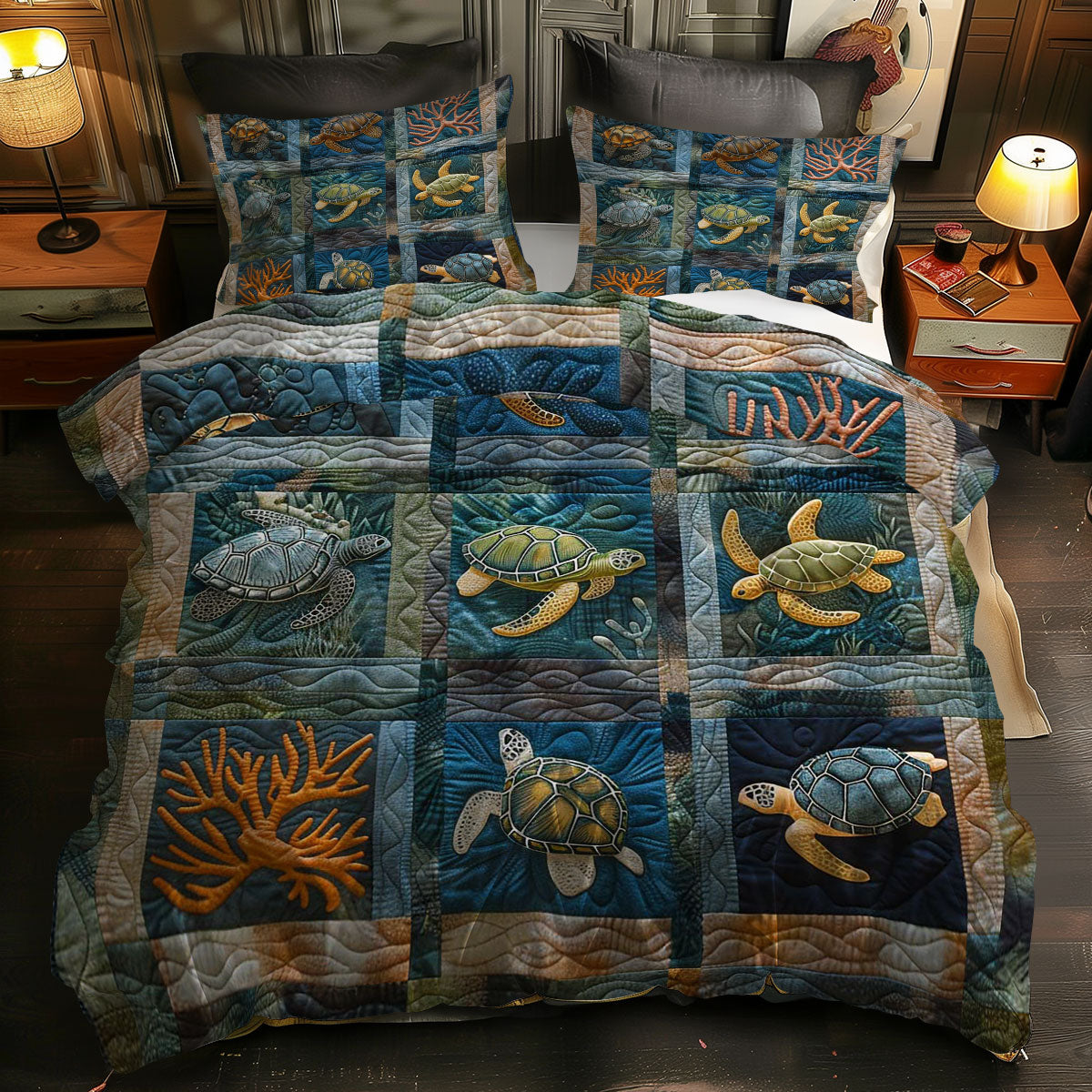 Turtle's Reef Sanctuary WN0609076CL Duvet Cover Set