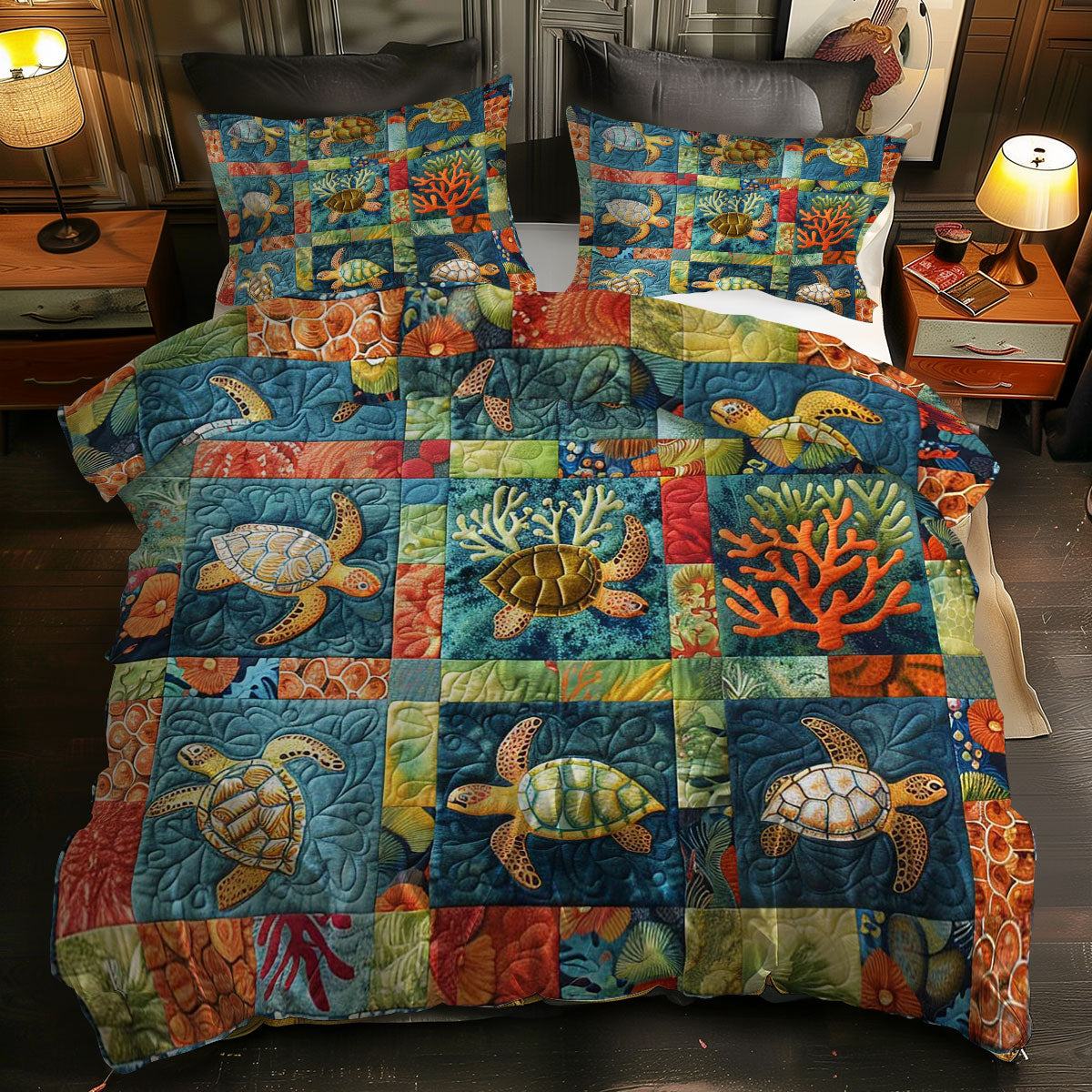 Turtle's Seafloor Serenity WN0609078CL Duvet Cover Set