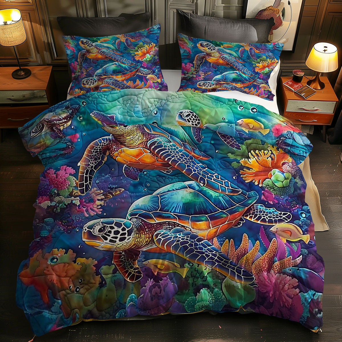 Turtle's Undersea Adventure WN0609085CL Duvet Cover Set