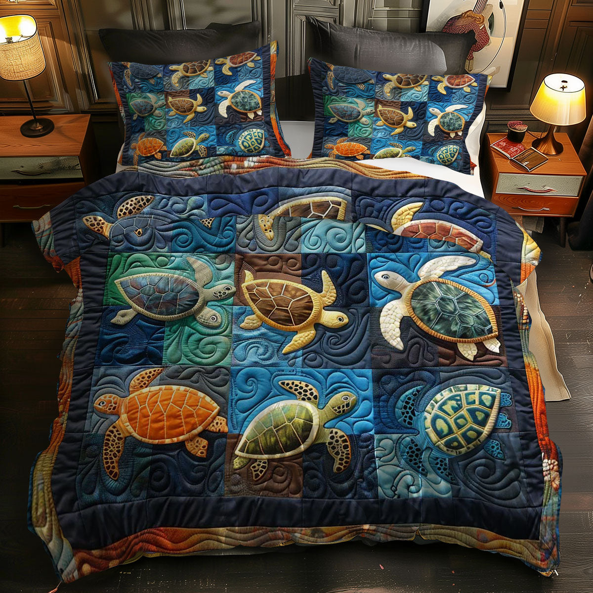 Turtles' Peaceful Sea WN0609072CL Duvet Cover Set