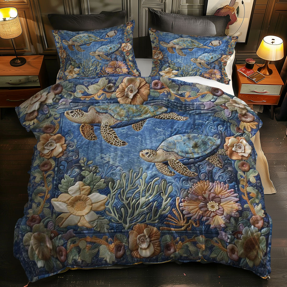 Underwater Turtle WN0609089CL Duvet Cover Set