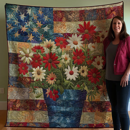 American Patriotic Flower WJ1507004CL Quilt