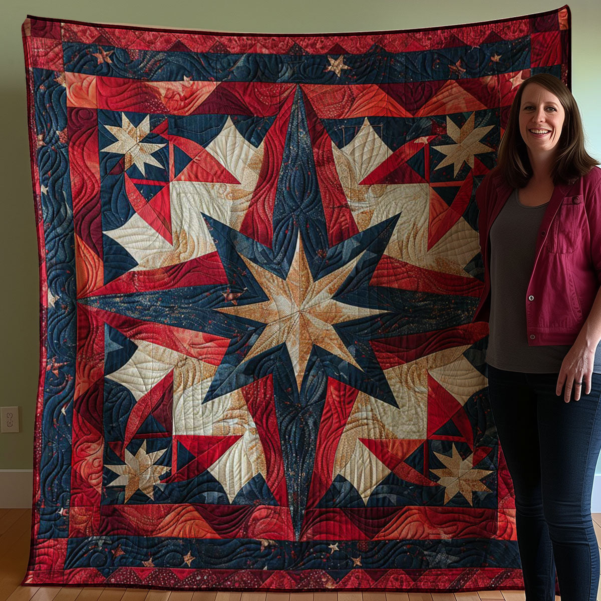 Patriotic Independence Star WJ0807001CL Quilt