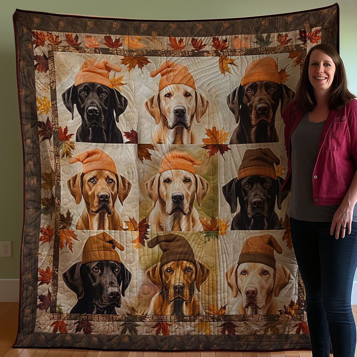 Autumn Labrador WJ1508002CL Quilt