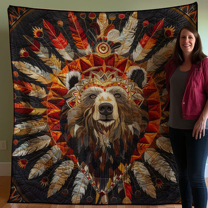 Bear Native American WJ1007023CL Quilt