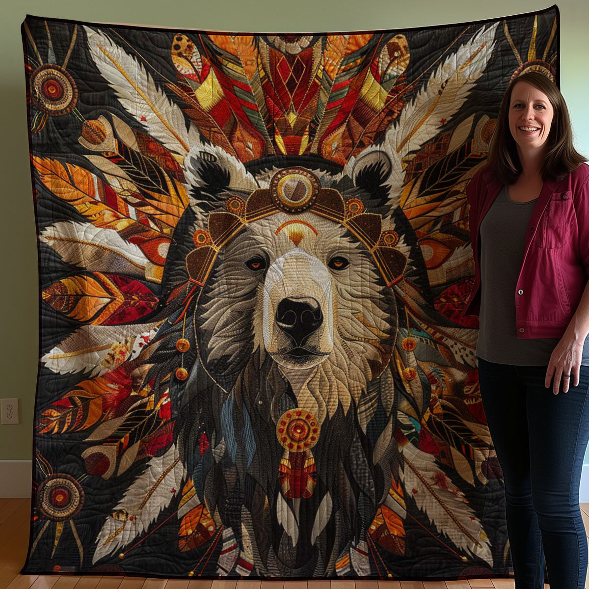 Bear Native American WJ1107001CL Quilt