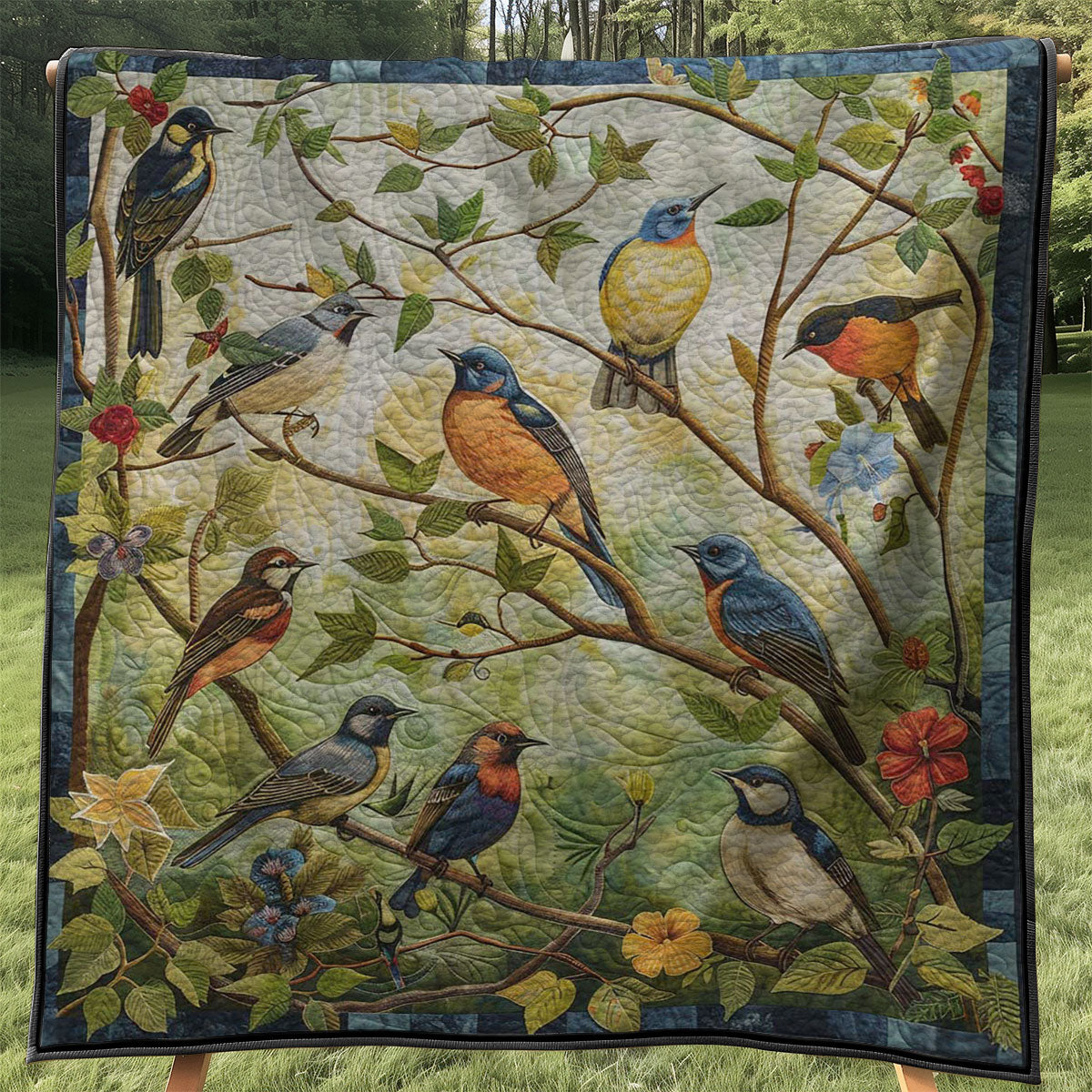 Bird Family WJ2507003CL Quilt