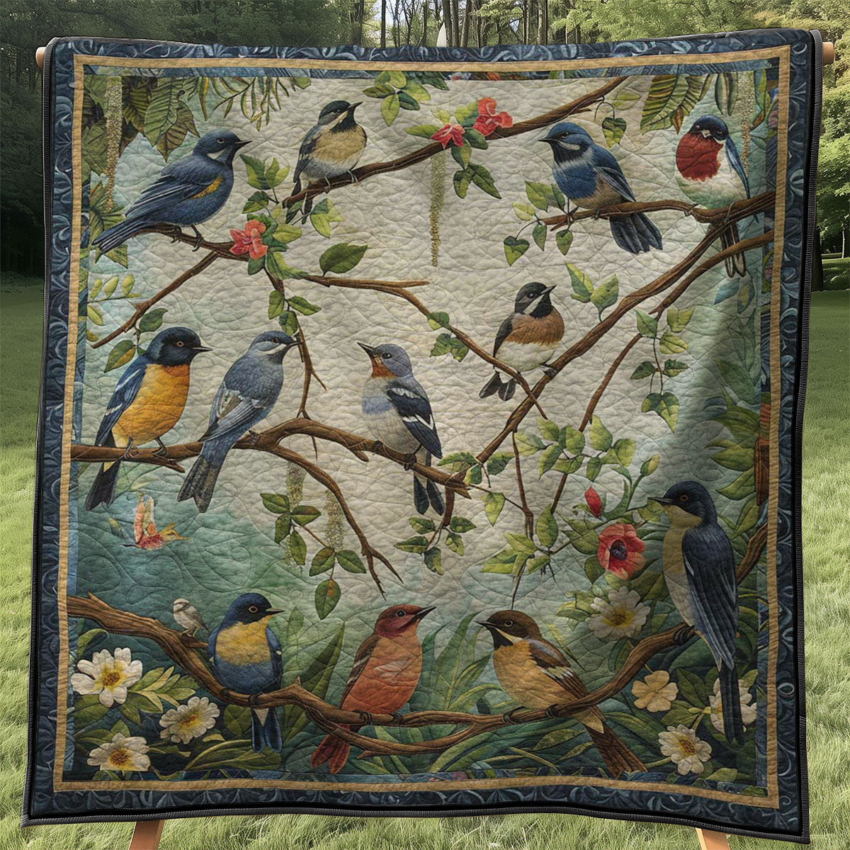 Bird Family WJ2507004CL Quilt