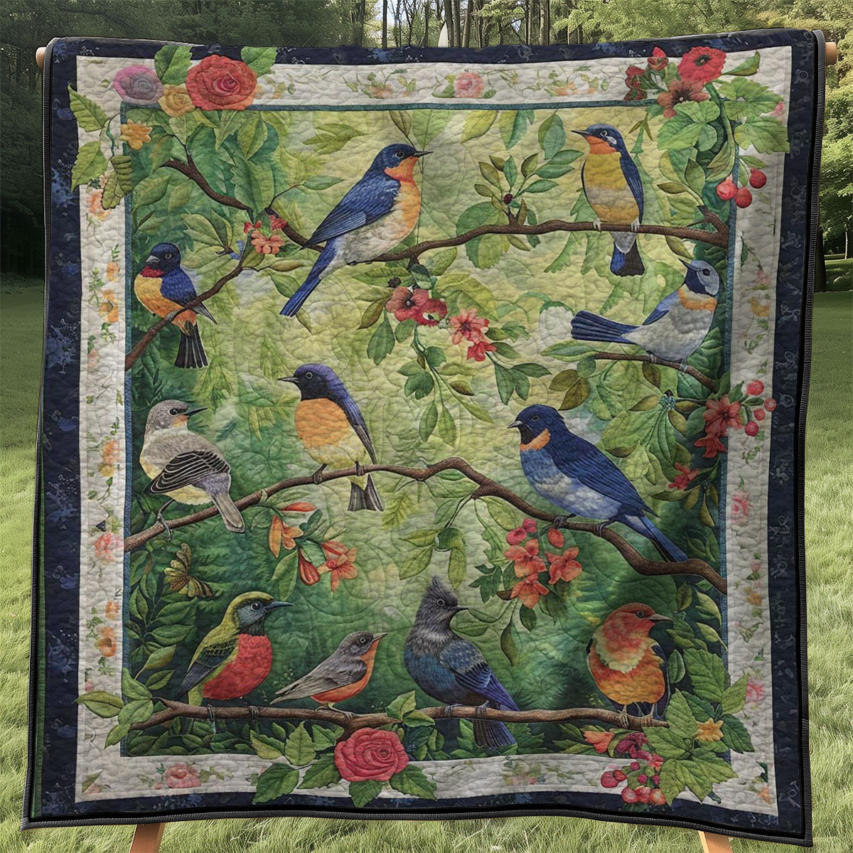 Bird Family WJ2507005CL Quilt