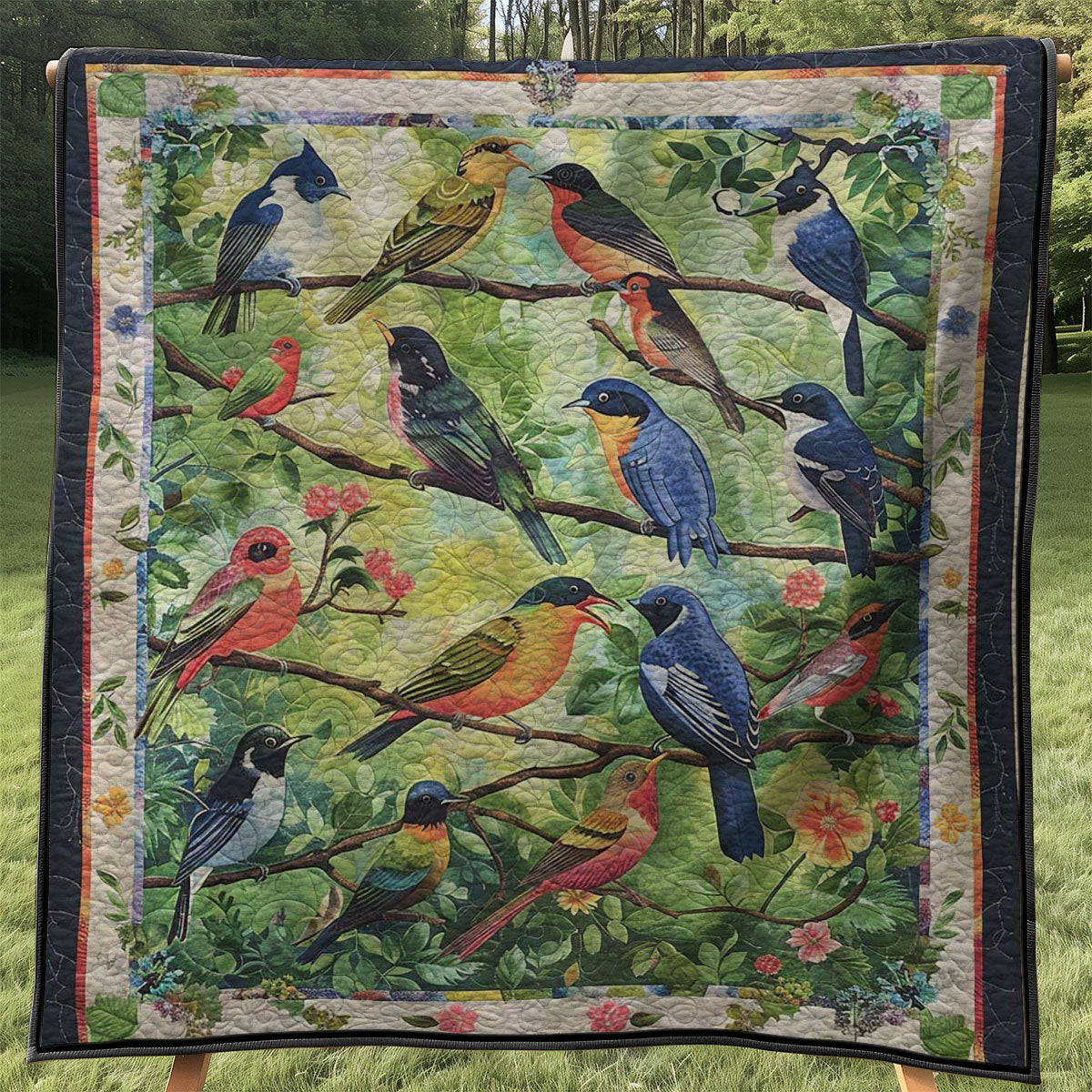 Bird Family WJ2507007CL Quilt