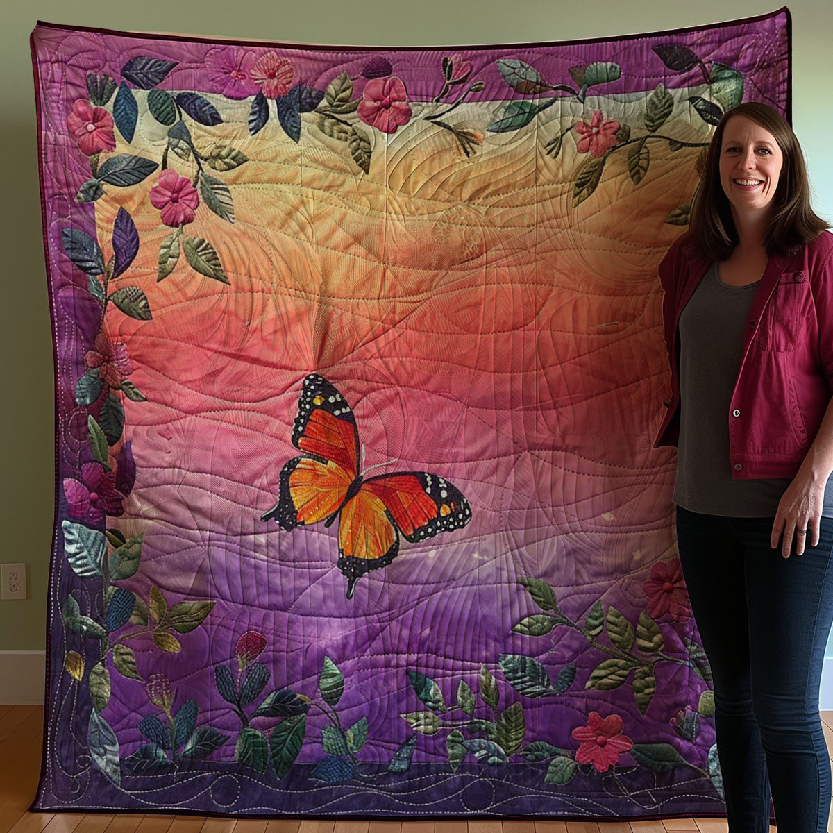 Sunset Butterfly WJ1507010CL Quilt