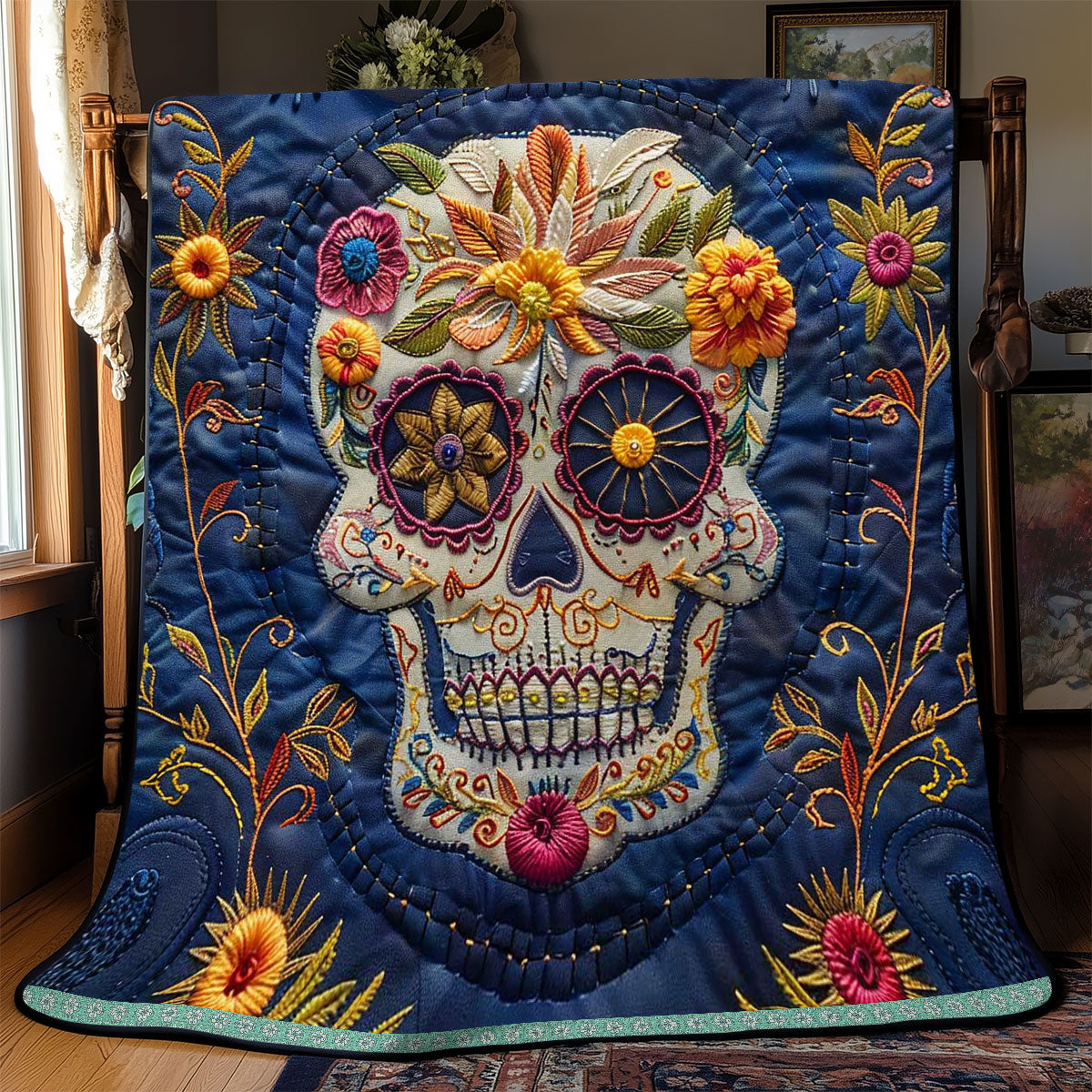 Calavera Sugar Skull WJ1409001CL Quilt