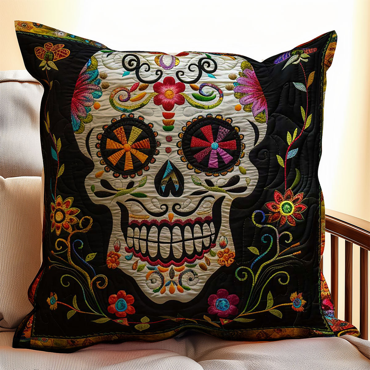 Calavera Sugar Skull WJ1709037CL Quilt Pillow Case