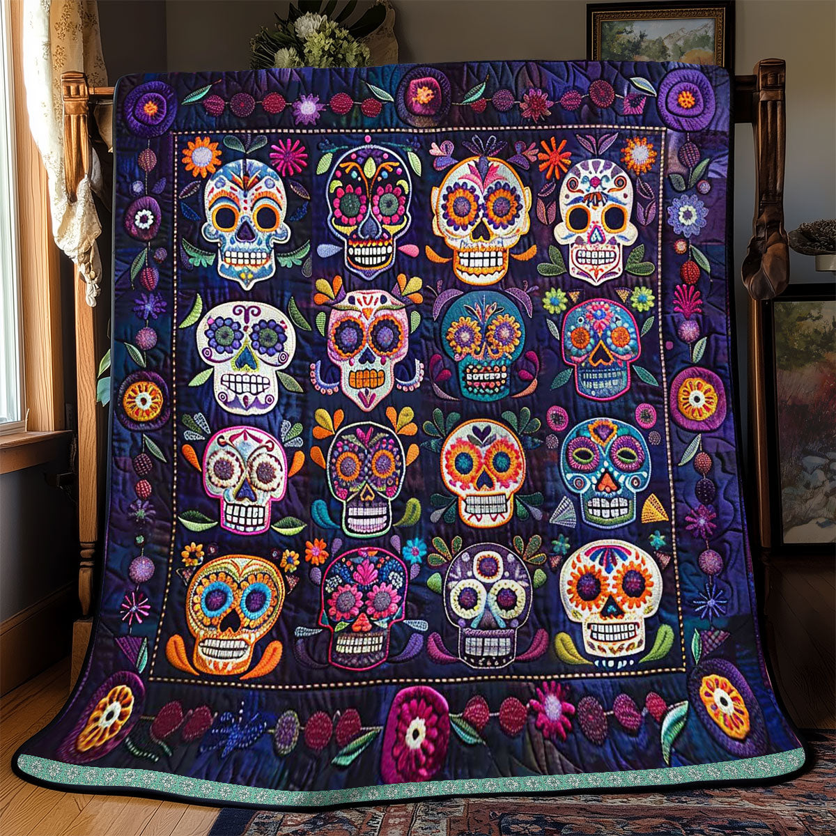 Calavera Sugar Skulls WJ1709005CL Quilt