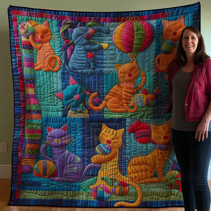 Cat In The Colorful Yarn World WJ1508006CL Quilt